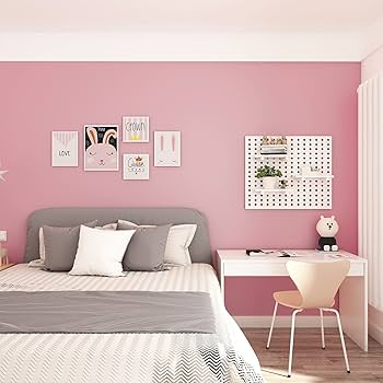 Amazon | VEELIKE リメイクシート ピンク 壁紙シール 無地